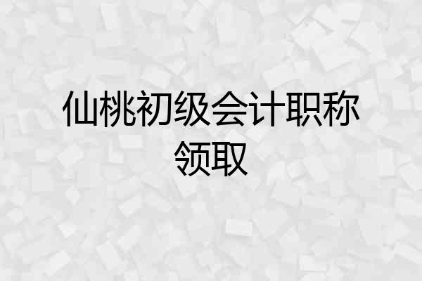 仙桃初级会计职称领取