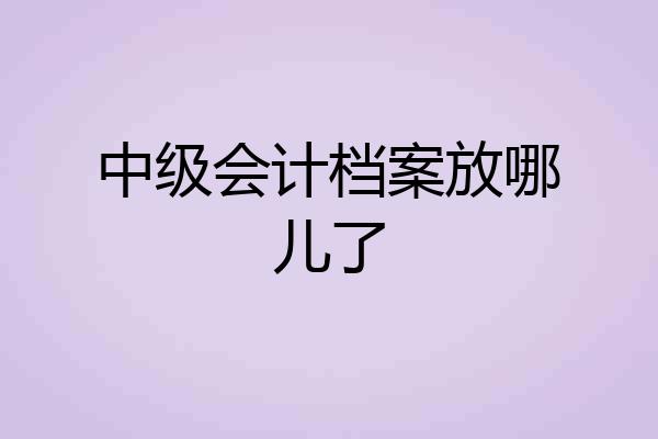 中级会计档案放哪儿了