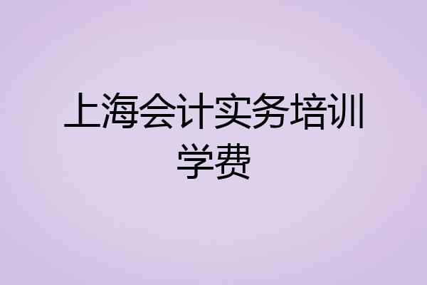 上海会计实务培训学费