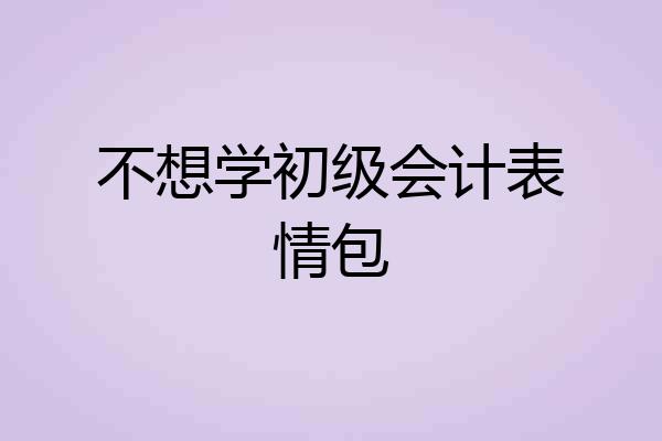 不想学初级会计表情包