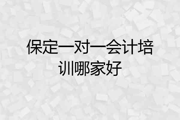 保定一对一会计培训哪家好