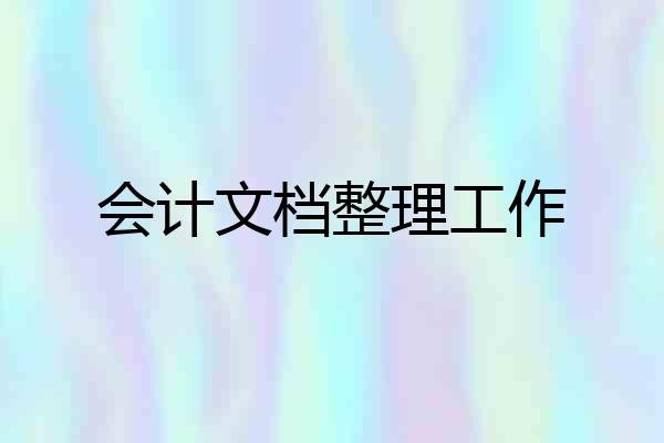 会计文档整理工作