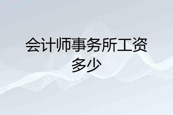 会计师事务所工资多少