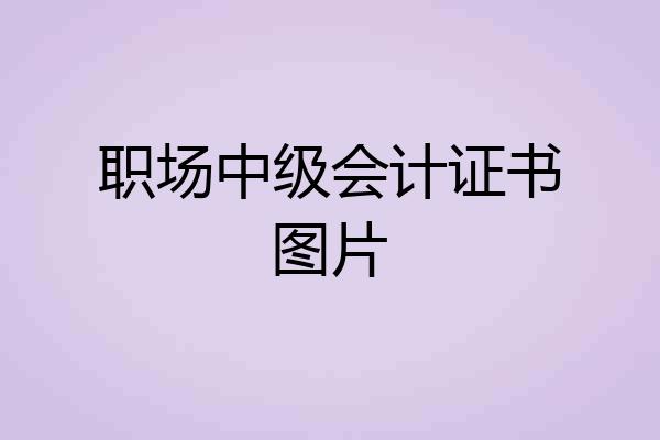 职场中级会计证书图片