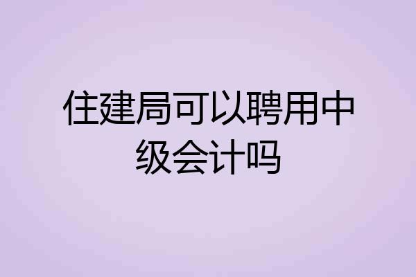 住建局可以聘用中级会计吗