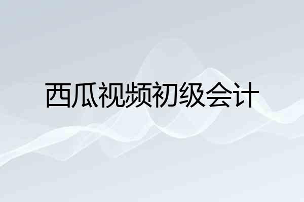 西瓜视频初级会计