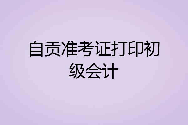 自贡准考证打印初级会计