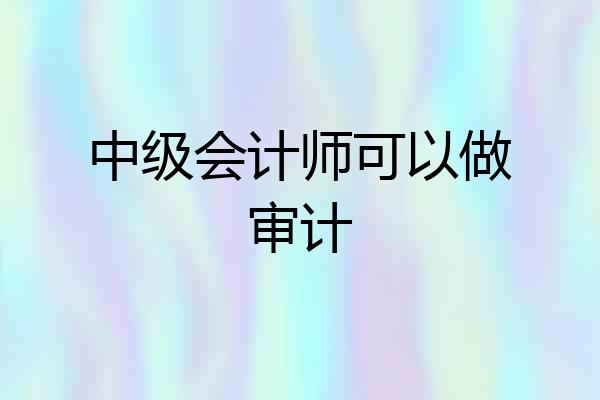 中级会计师可以做审计
