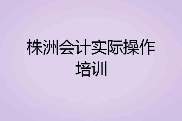株洲会计实际操作培训