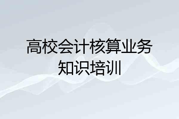 高校会计核算业务知识培训