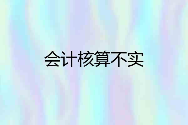 会计核算不实