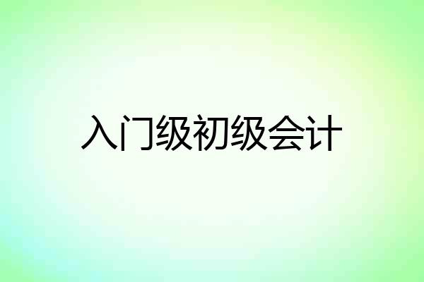 入门级初级会计