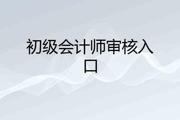 初级会计师审核入口