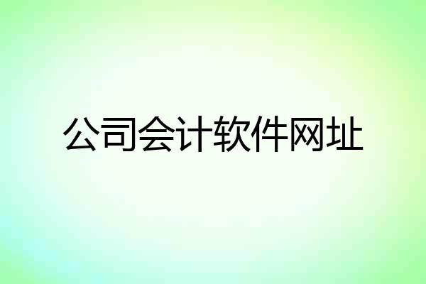 公司会计软件网址