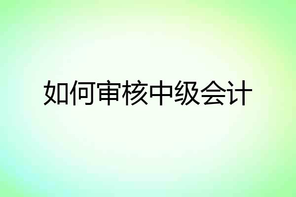 如何审核中级会计