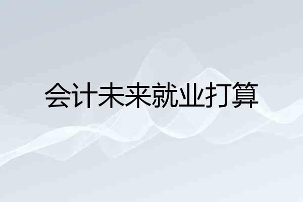 会计未来就业打算