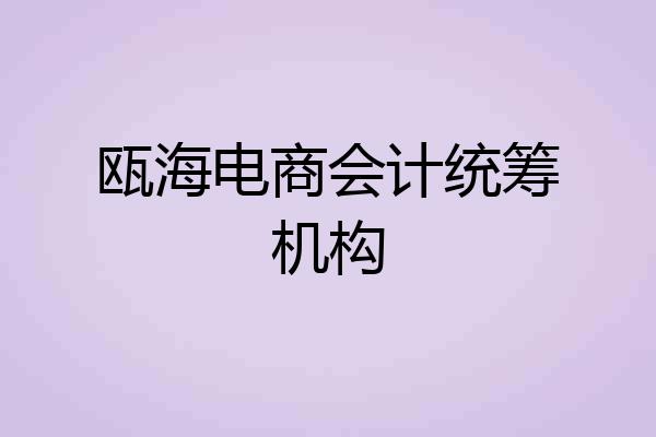 瓯海电商会计统筹机构