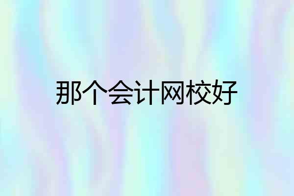 那个会计网校好