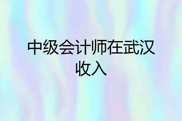 中级会计师在武汉收入