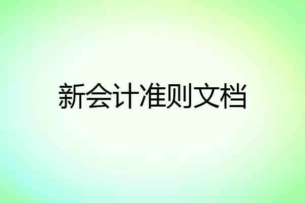 新会计准则文档