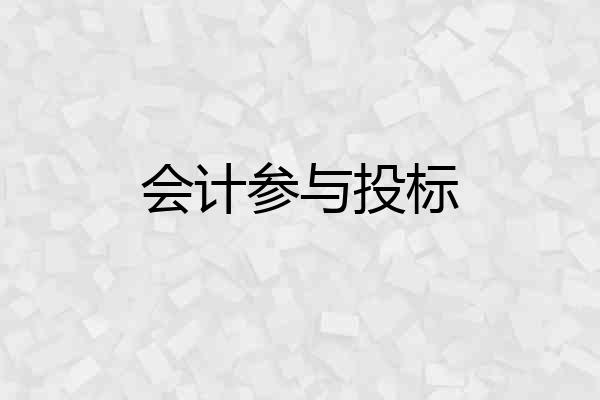 会计参与投标