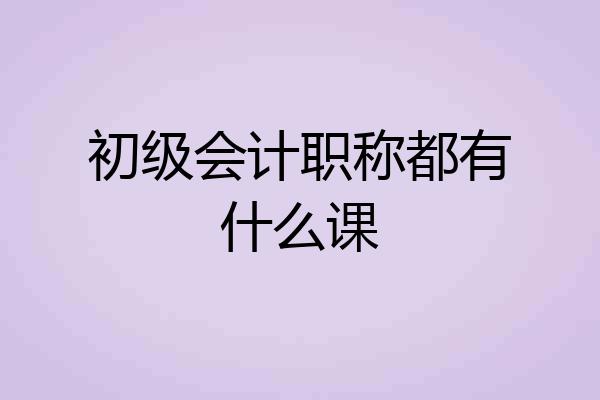 初级会计职称都有什么课