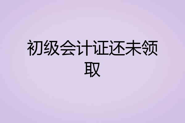 初级会计证还未领取
