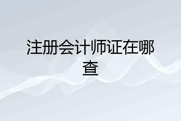 注册会计师证在哪查