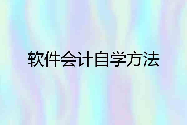 软件会计自学方法