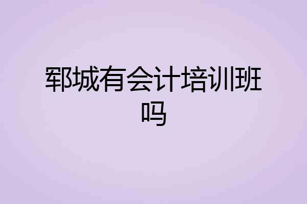 郓城有会计培训班吗