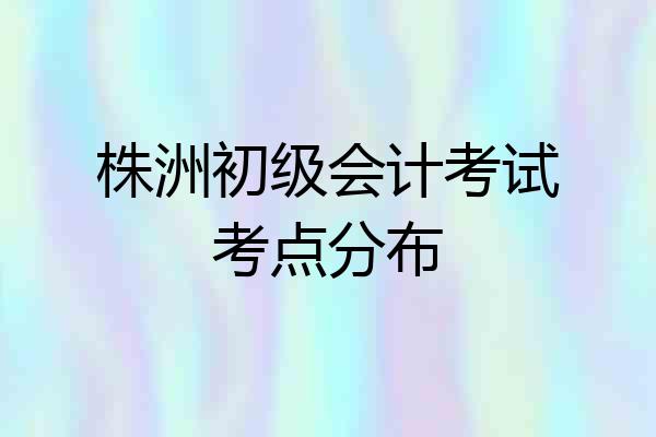 株洲初级会计考试考点分布