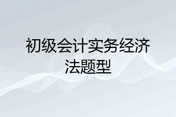 初级会计实务经济法题型