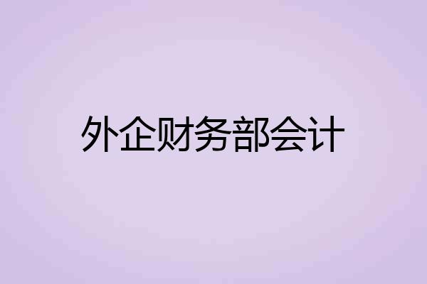 外企财务部会计