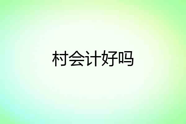 村会计好吗