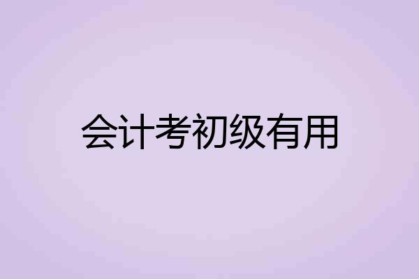 会计考初级有用