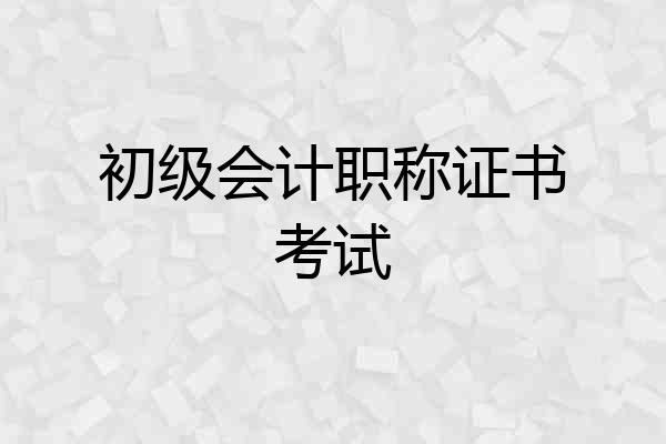 初级会计职称证书考试