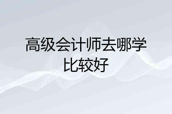 高级会计师去哪学比较好