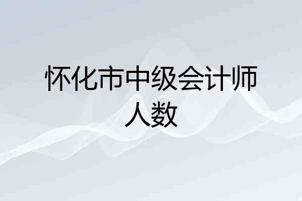 怀化市中级会计师人数
