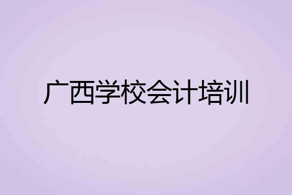广西学校会计培训