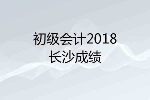初级会计2018长沙成绩