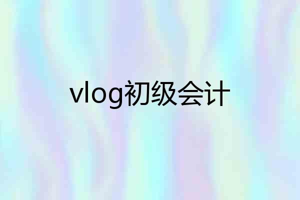 vlog初级会计