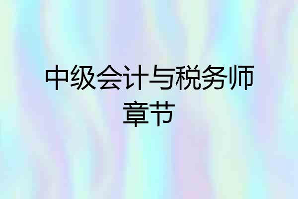 中级会计与税务师章节