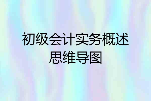 初级会计实务概述思维导图