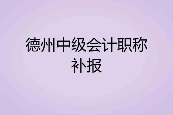 德州中级会计职称补报