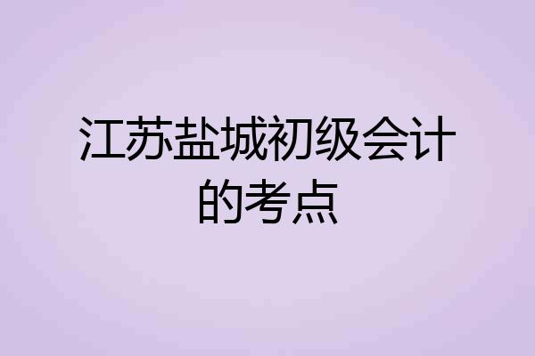 江苏盐城初级会计的考点