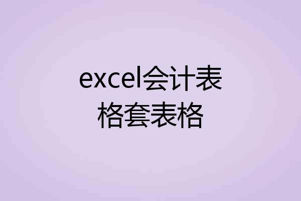 excel会计表格套表格