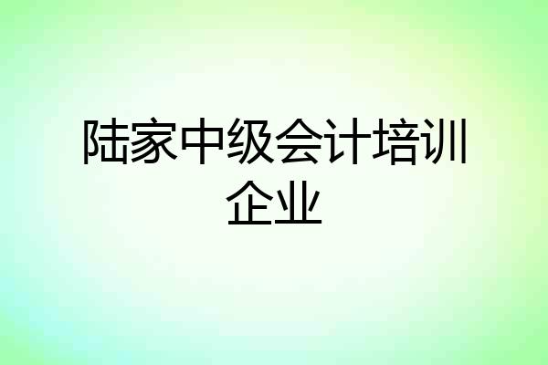 陆家中级会计培训企业