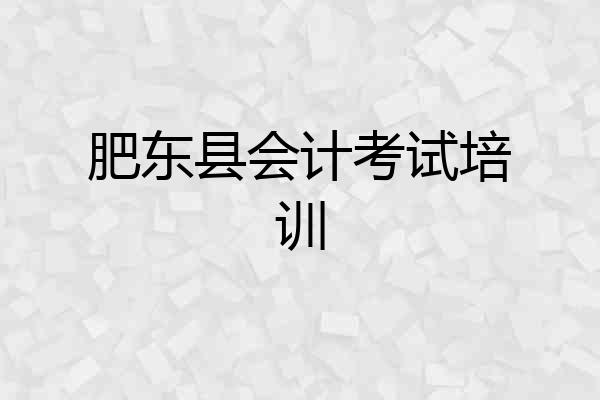 肥东县会计考试培训