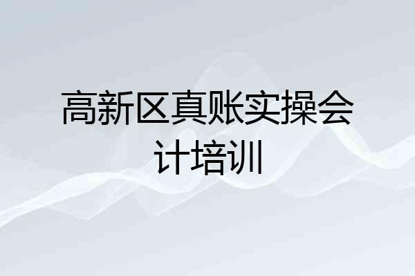 高新区真账实操会计培训