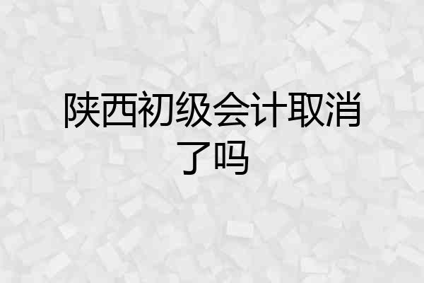 陕西初级会计取消了吗